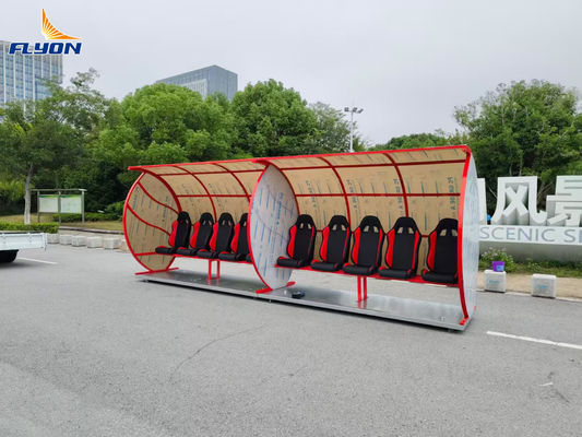 अच्छा मूल्य EN 13501 प्रमाणित अग्नि प्रतिरोधी चमड़े का पहियों के साथ फुटबॉल टीमों के लिए पोर्टेबल बेंच आश्रय ऑनलाइन