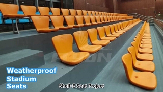 शेल-ई टिकाऊ प्लास्टिक स्टेडियम बैठने की मौसम प्रतिरोधी